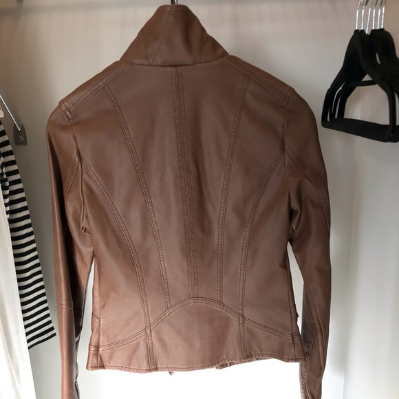 LeChateau Vegan Leather Caramel Jacket - Picture 7 of 8